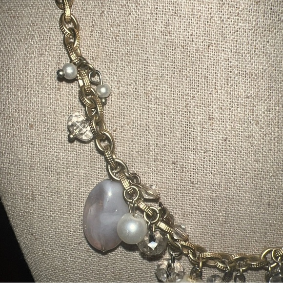 Banana Republic Statement Necklace Chunky Teardrop Tone Chain Bib 19” - Picture 6 of 7